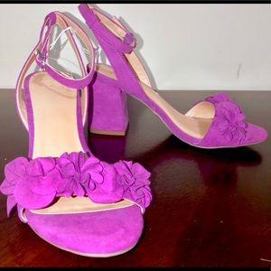 Fushia strappy heels